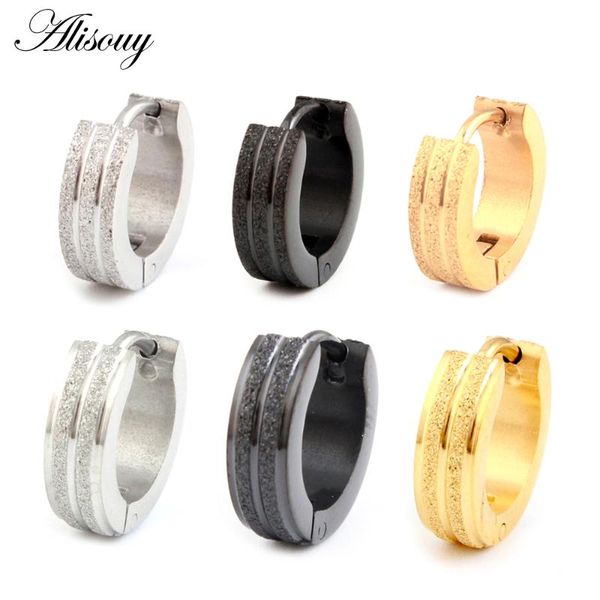 alisouy 1 pair scrub sliver black hoop earrings punk style stainless steel hoop earrings for men drop ship fashion ear jewelry, Golden;silver
alisouy 1 pair scrub sliver black hoop earrings punk style stainless steel hoop earrings for men drop ship fashion ear jewelry, Golden;silver