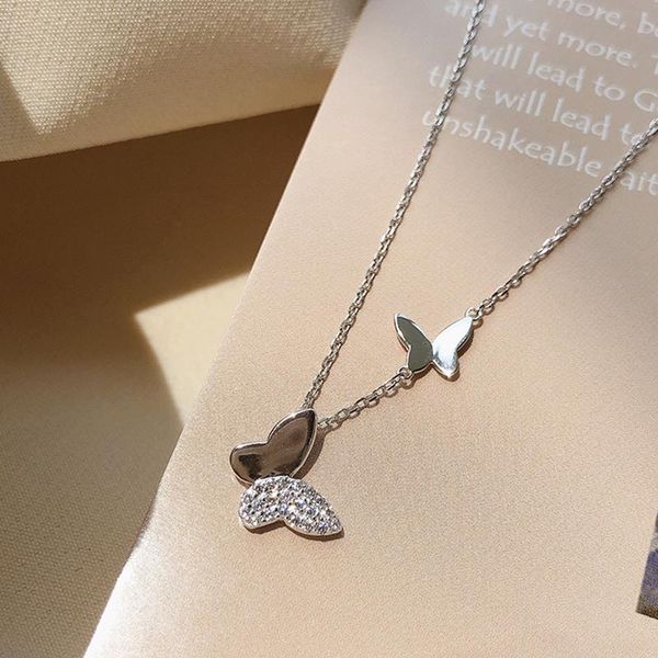 double butterfly necklace for women pendant necklaces temperament design jewelry neck chains chokers, Silver
double butterfly necklace for women pendant necklaces temperament design jewelry neck chains chokers, Silver