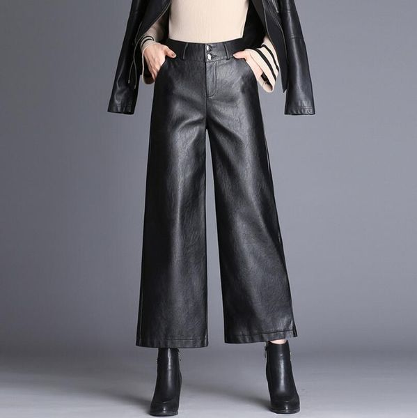 plus size 4xl women fall high pu leather black torozelo-length loose pants wide legs q60 39cc, Black;white
plus size 4xl women fall high pu leather black torozelo-length loose pants wide legs q60 39cc, Black;white
