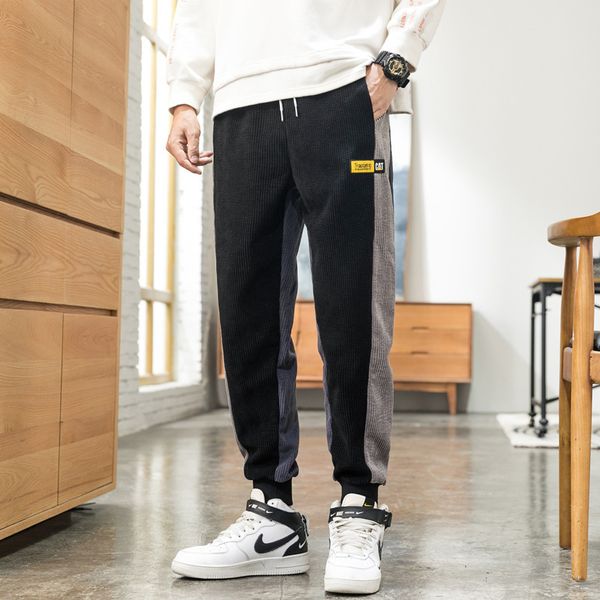 sportswear 20 autumn winter new large size trend corduroy color matching loose leg casual men's pants, Black
sportswear 20 autumn winter new large size trend corduroy color matching loose leg casual men's pants, Black