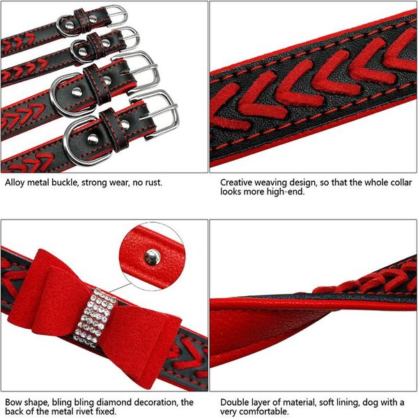 bling rhinstone dog collar bowknot padded leather puppy cat pet collars braided for small medium dogs chihuahua yorkie sqcqaj
bling rhinstone dog collar bowknot padded leather puppy cat pet collars braided for small medium dogs chihuahua yorkie sqcqaj