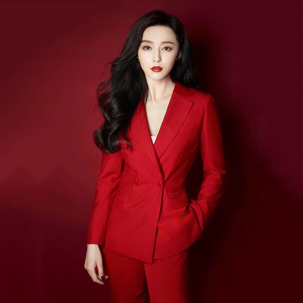 red for women's new 2020 annual meeting korean version small fragrance fashion temperament two piece profsional suit, White;black
red for women's new 2020 annual meeting korean version small fragrance fashion temperament two piece profsional suit, White;black