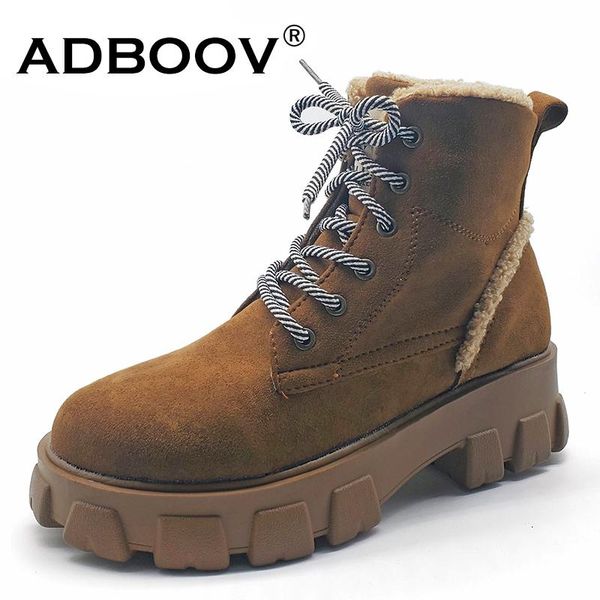 adboov new suede fur lining ankle snow boots women thick sole platform winter shoes ladies, Black
adboov new suede fur lining ankle snow boots women thick sole platform winter shoes ladies, Black