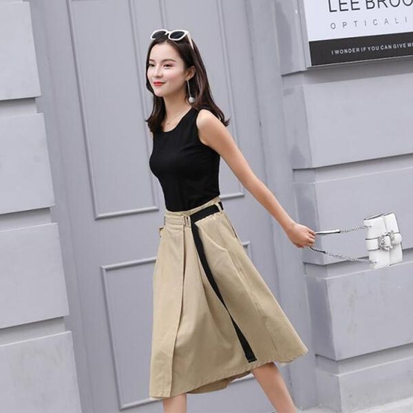 women's tracksuits female black sleeveless shirt + high waist khaki asymmetric midi skirt girls crop and two piece clothing set1, Gray
women's tracksuits female black sleeveless shirt + high waist khaki asymmetric midi skirt girls crop and two piece clothing set1, Gray