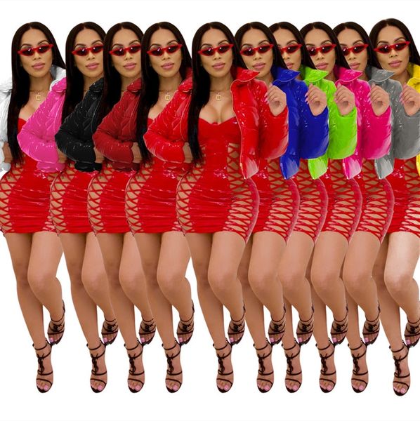 women's winter cotton-padded coat polish glossy bright color ins fashion women designers clothes long sleeve wadded jackets coat d11110, Black;brown
women's winter cotton-padded coat polish glossy bright color ins fashion women designers clothes long sleeve wadded jackets coat d11110, Black;brown