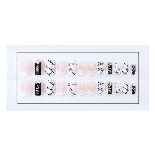 false nails 24 pcs fashion elegant manicure full cover medium length fake marble prints black nail tips with artificial di, Red;gold
false nails 24 pcs fashion elegant manicure full cover medium length fake marble prints black nail tips with artificial di, Red;gold