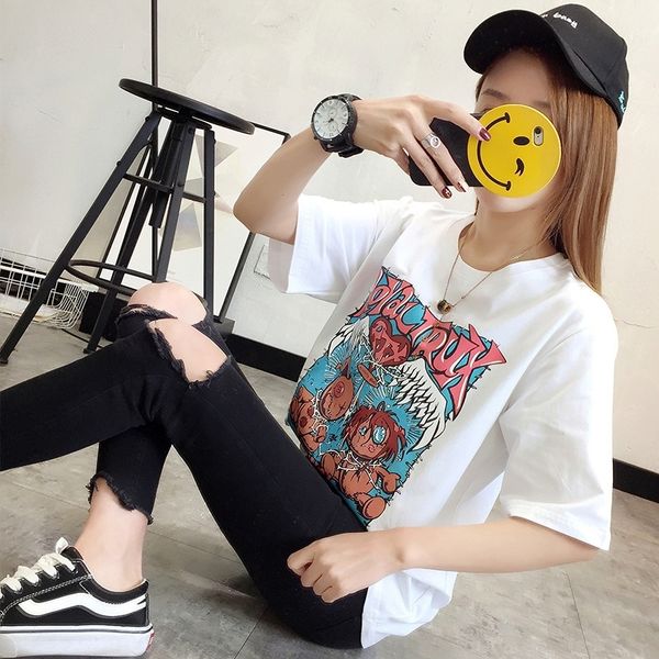 bampt новых корейская футболка нижний пакет свободных нижних печати packagegraffiti хлопок шея экипажа тонкого рукав футболка для женщин кор, White
bampt новых корейская футболка нижний пакет свободных нижних печати packagegraffiti хлопок шея экипажа тонкого рукав футболка для женщин кор, White