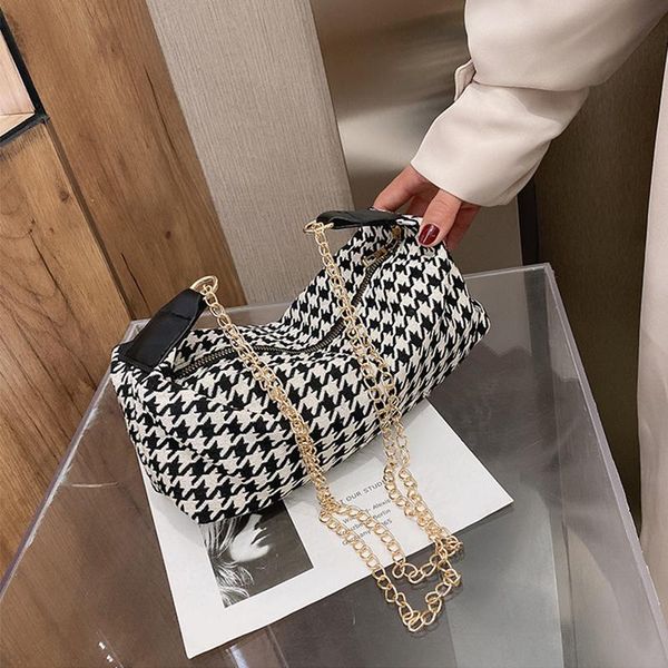 fashion design houndstooth baguette bag chain shoulder bags for women vintage plaid luxury messenger bags handbag and purse
fashion design houndstooth baguette bag chain shoulder bags for women vintage plaid luxury messenger bags handbag and purse