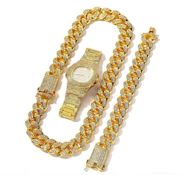 hip 3pcs iced watch hiphop bracelets cuban link bling necklace mens jewelry necklaces hop out chains diamond chain wmtac bdesybag, Silver
hip 3pcs iced watch hiphop bracelets cuban link bling necklace mens jewelry necklaces hop out chains diamond chain wmtac bdesybag, Silver