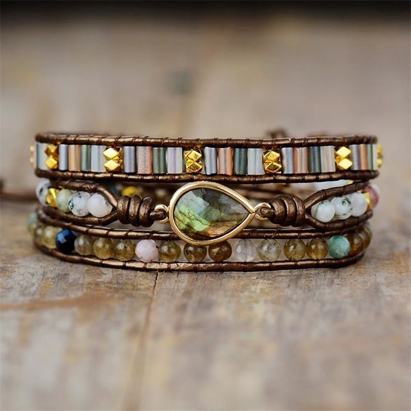women ethnic leather wrap bracelet w/ labradorite rhinestone beaded 3 strands bracelet boho jewelry wholesale dropshipping y200730, Black
women ethnic leather wrap bracelet w/ labradorite rhinestone beaded 3 strands bracelet boho jewelry wholesale dropshipping y200730, Black