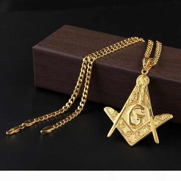 gold plated masonic vacuum plating stainless steel pendant necklace 70cm cuban chain necklace hip hop, Silver
gold plated masonic vacuum plating stainless steel pendant necklace 70cm cuban chain necklace hip hop, Silver