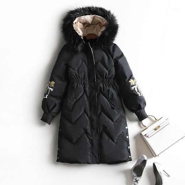 2020 winter large size women coat fat mm winter long section of thick padded jacket slim embroidered padded women cotton outwear1, Black
2020 winter large size women coat fat mm winter long section of thick padded jacket slim embroidered padded women cotton outwear1, Black