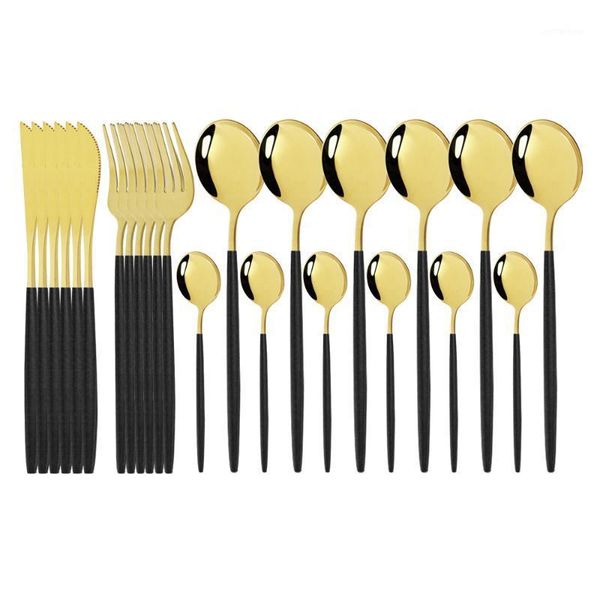 flatware sets 24pcs black gold stainless steel dinnerware set knife fork coffee spoon cutlery kitchen tableware brazil drop1
flatware sets 24pcs black gold stainless steel dinnerware set knife fork coffee spoon cutlery kitchen tableware brazil drop1