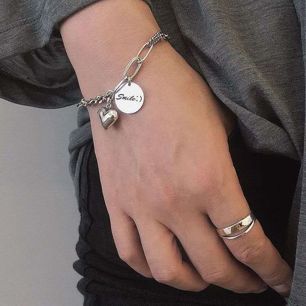 south korea east gate ins smiling face circle card peach heart splicing chain fashion versatile personality female bracelet cool bracelet br, Golden;silver
south korea east gate ins smiling face circle card peach heart splicing chain fashion versatile personality female bracelet cool bracelet br, Golden;silver