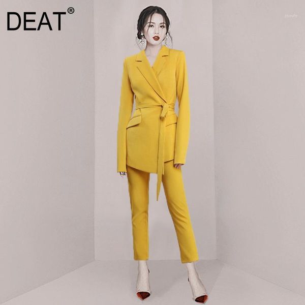 2020 new spring fashion women office lady clothing turn-down collar full sleeves high waist belt jacket and pants set wk61707l1, White
2020 new spring fashion women office lady clothing turn-down collar full sleeves high waist belt jacket and pants set wk61707l1, White