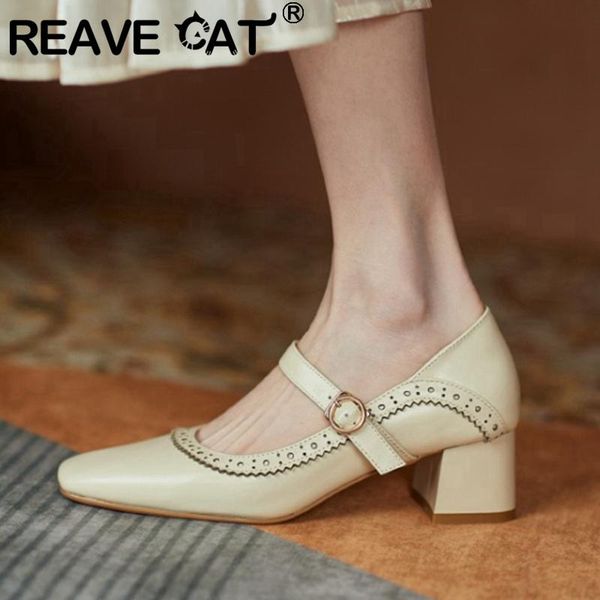 dress shoes reave cat 2021 women pumps square toe 4.5cm block heels genuine leather buckle classic all-match casual office summer a3487, Black
dress shoes reave cat 2021 women pumps square toe 4.5cm block heels genuine leather buckle classic all-match casual office summer a3487, Black