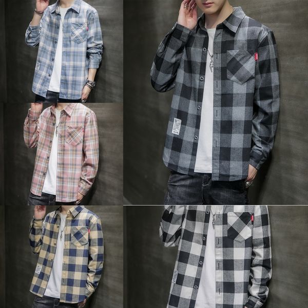 rjrqq 2020 autumn new coat trendy long sleeve korean style shirtmen's handsome loose shirt shirt coat men's plaid casual zmzoy, Blue
rjrqq 2020 autumn new coat trendy long sleeve korean style shirtmen's handsome loose shirt shirt coat men's plaid casual zmzoy, Blue