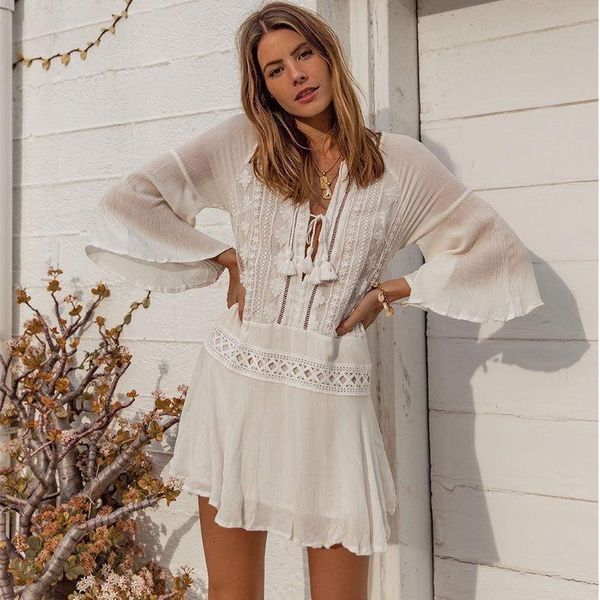 swim cover up kaftan beach robe plage beachwear pareo for the saida de praia horn long sleeve clothes loose chiffon ruffled lace, White;black
swim cover up kaftan beach robe plage beachwear pareo for the saida de praia horn long sleeve clothes loose chiffon ruffled lace, White;black