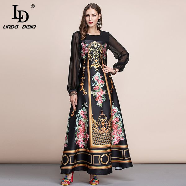 ld linda della spring fashion runway vintage maxi dresses women's long sleeve retro floral print holiday party long dress lj201202, Black;gray
ld linda della spring fashion runway vintage maxi dresses women's long sleeve retro floral print holiday party long dress lj201202, Black;gray