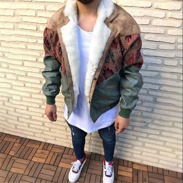 men's jackets men 2021 suede stitching fur coat color block lapel long sleeve fleece buttons coats winter warm outwear, Black;brown
men's jackets men 2021 suede stitching fur coat color block lapel long sleeve fleece buttons coats winter warm outwear, Black;brown