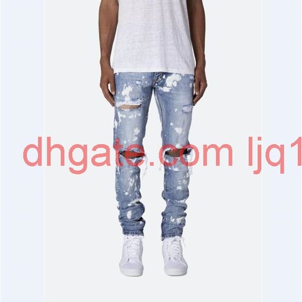men jeans stretch destroyed ripped paint point fashion hole washed slim fit skinny jeans for men, Blue
men jeans stretch destroyed ripped paint point fashion hole washed slim fit skinny jeans for men, Blue