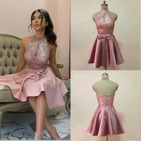 sequined satin short prom dresses 2021 party evening gowns halter open back bow a-line cocktail formal dress mini special occasion girls, Black
sequined satin short prom dresses 2021 party evening gowns halter open back bow a-line cocktail formal dress mini special occasion girls, Black