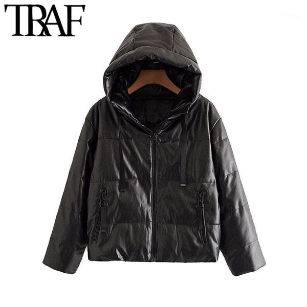 traf women fashion thick warm faux leather padded jacket coat vintage long sleeve loose female outerwear chic 1, Black
traf women fashion thick warm faux leather padded jacket coat vintage long sleeve loose female outerwear chic 1, Black