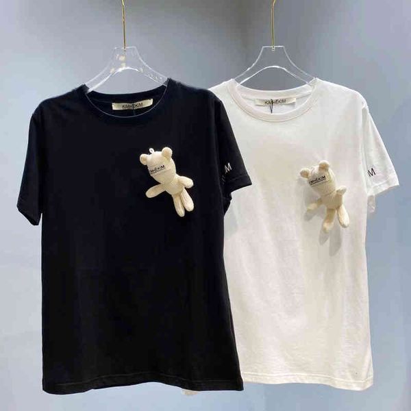 women's t-shirt kim short sleeve 21 summer bear doll detachable letter printed round neck cotton t-shirt women's simple korean ver, White
women's t-shirt kim short sleeve 21 summer bear doll detachable letter printed round neck cotton t-shirt women's simple korean ver, White