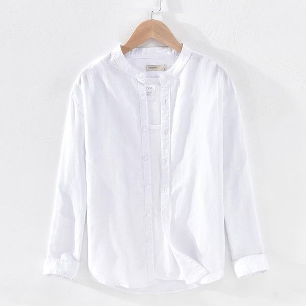 classic solid mandarin collar shirts men long-sleeved casual cotton linen business dress shirt male camisas ts-5941, White;black
classic solid mandarin collar shirts men long-sleeved casual cotton linen business dress shirt male camisas ts-5941, White;black