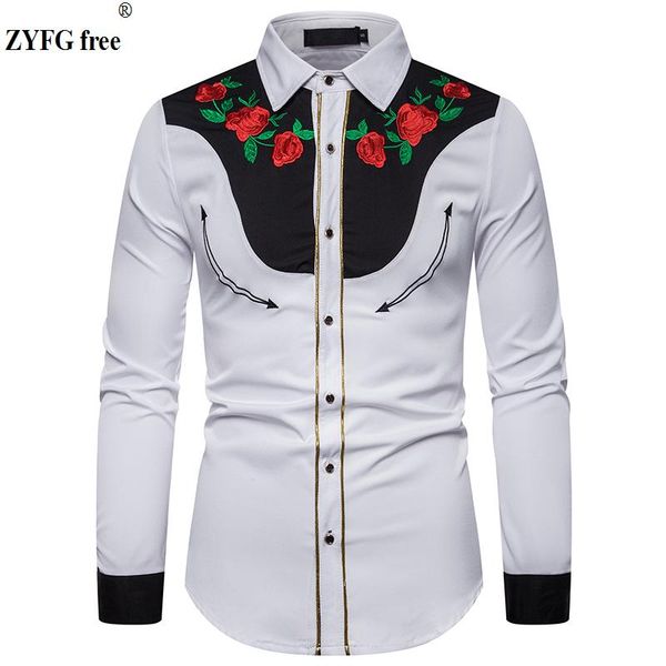 men's casual shirts western style men shirt mens flower embroidery edge modification design spring eu size, White;black
men's casual shirts western style men shirt mens flower embroidery edge modification design spring eu size, White;black