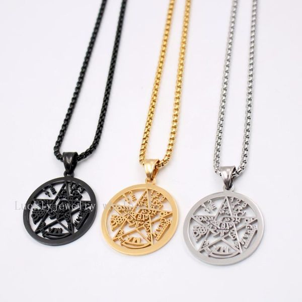 seller gold/ black stainless steel religious geometric pentagram wicca pendant rolo chain necklace 18-30 inch, Silver
seller gold/ black stainless steel religious geometric pentagram wicca pendant rolo chain necklace 18-30 inch, Silver