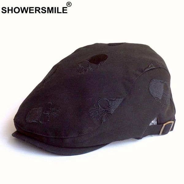 berets showersmile summer cotton hat men flat cap embroidery skull adjustable male beret hats black fashion ivy caps, Blue;gray
berets showersmile summer cotton hat men flat cap embroidery skull adjustable male beret hats black fashion ivy caps, Blue;gray