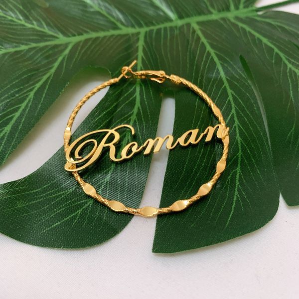 round new fashion name letter date earrings custom cursive nameplate earring bridesmaid gift women jewelry, Silver
round new fashion name letter date earrings custom cursive nameplate earring bridesmaid gift women jewelry, Silver