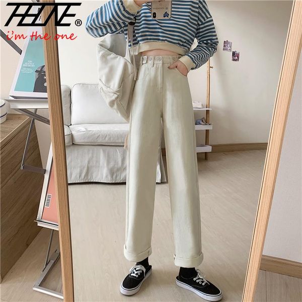 women's jeans mom pants fashion high waist denim classic 100% cotton loose slim straight casual trousers female, Blue
women's jeans mom pants fashion high waist denim classic 100% cotton loose slim straight casual trousers female, Blue