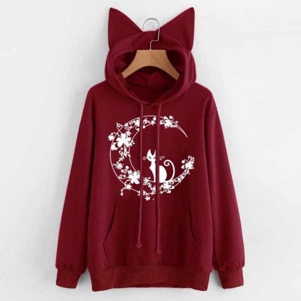 women's hoodies & sweatshirts womens korean style cute girl cat long sleeve hoodie sweatshirt hooded pullover blouse1, Black
women's hoodies & sweatshirts womens korean style cute girl cat long sleeve hoodie sweatshirt hooded pullover blouse1, Black