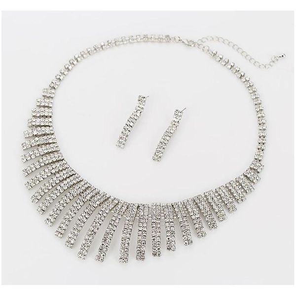 sliver plated rhinestone crystal necklace+earrings two pcs jewelry set for bride brid sqccyk dh_seller2010, Silver
sliver plated rhinestone crystal necklace+earrings two pcs jewelry set for bride brid sqccyk dh_seller2010, Silver