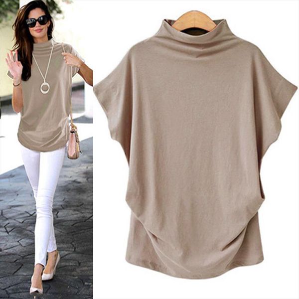 womens t shirt solid cotton linen turtleneck short sleeve solid casual t shirt plus size t shirt women 2020, White
womens t shirt solid cotton linen turtleneck short sleeve solid casual t shirt plus size t shirt women 2020, White