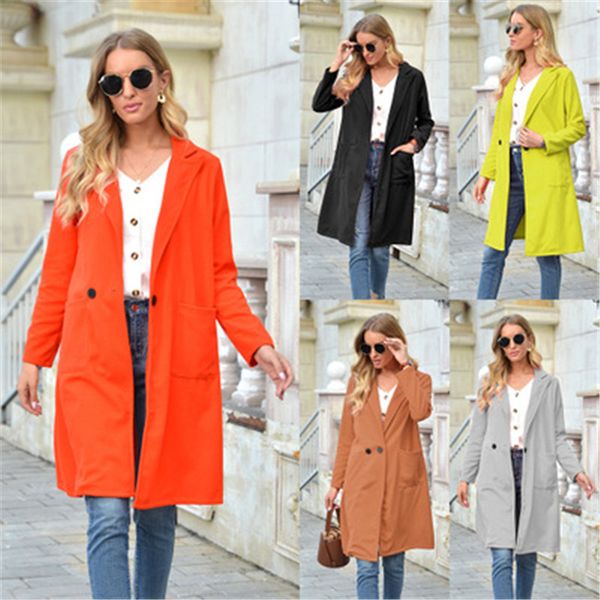 ladies lapel woolen blends outerwear fashion trend long sleeve cardigan mid-length coats designer female winter new button casual loose coat, Black
ladies lapel woolen blends outerwear fashion trend long sleeve cardigan mid-length coats designer female winter new button casual loose coat, Black