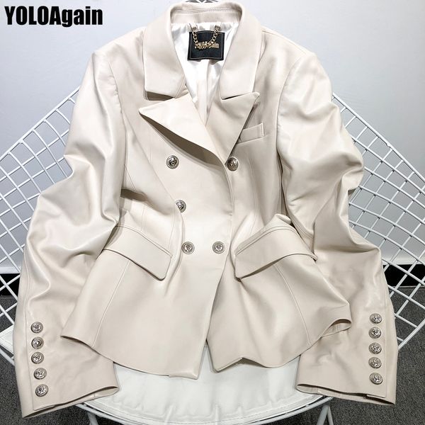 yoloagain women genuine leather jacket ladies double breasted ol leather blazer 201030, Black
yoloagain women genuine leather jacket ladies double breasted ol leather blazer 201030, Black