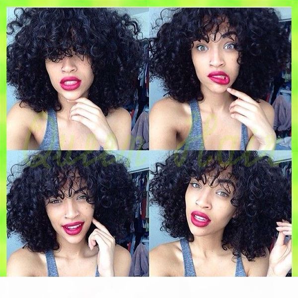 glueless short kinky curly full lace human hair wigs for black women unprocessed brazilian afro kinky curly lace front wigs sale, Black;brown 
glueless short kinky curly full lace human hair wigs for black women unprocessed brazilian afro kinky curly lace front wigs sale, Black;brown
