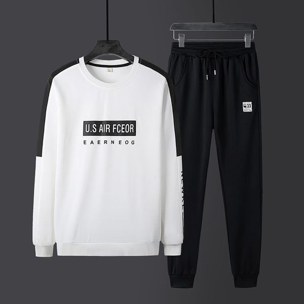 and spring 2019 autumn coat new leisure sports suit round neck sweater pants two piece large men's wear, Gray
and spring 2019 autumn coat new leisure sports suit round neck sweater pants two piece large men's wear, Gray