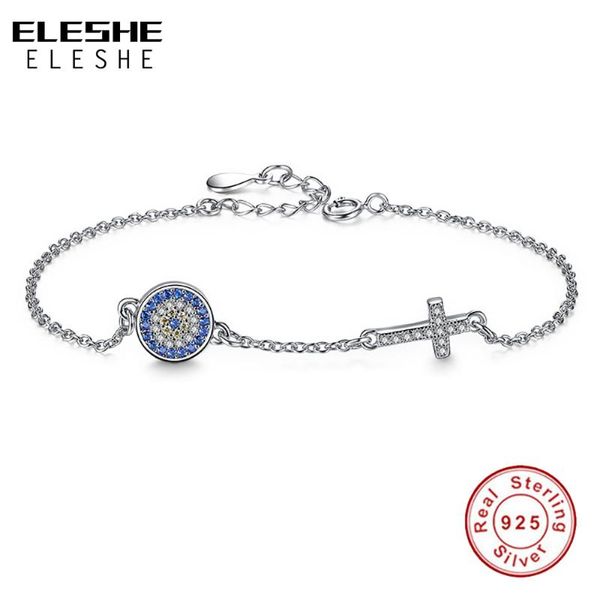 eleshe authentic 925 sterling silver chain bracelet bangle blue rhinestone lucky eye&crystal cross charms bracelet women jewelry, Black
eleshe authentic 925 sterling silver chain bracelet bangle blue rhinestone lucky eye&crystal cross charms bracelet women jewelry, Black