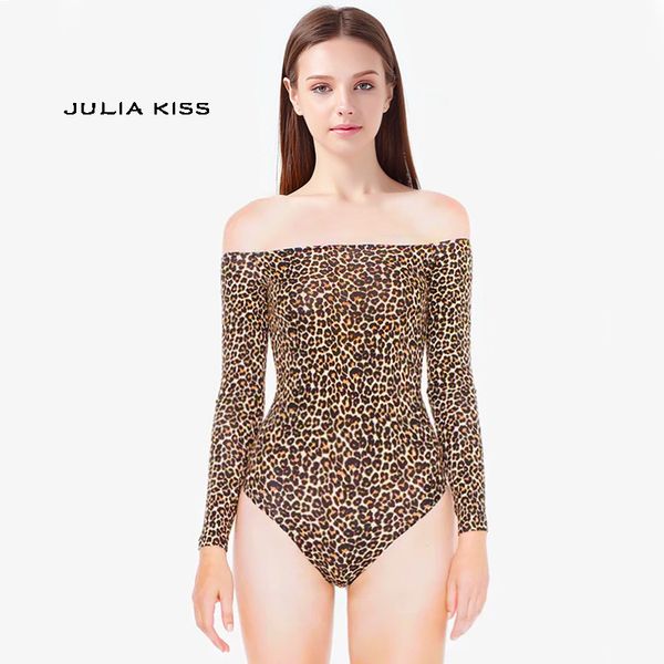 women bardot long sleeve bodysuits off the shoulder leopard print bodysuit, Black
women bardot long sleeve bodysuits off the shoulder leopard print bodysuit, Black