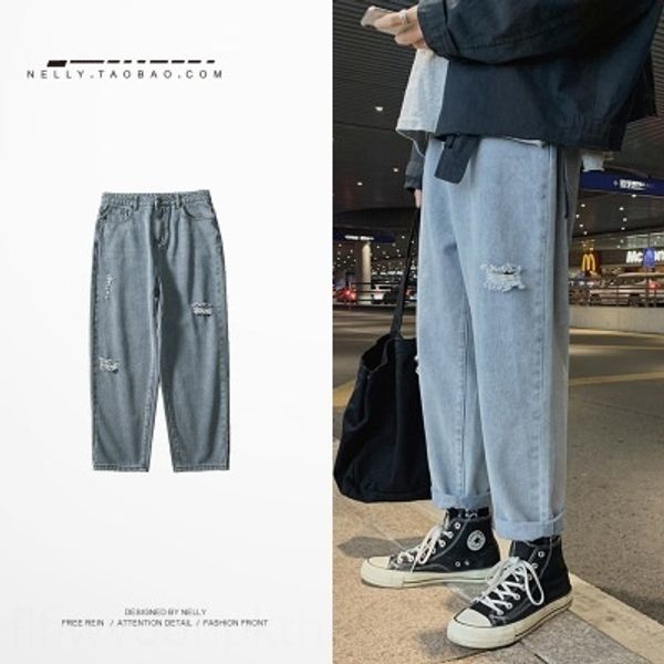 jiufen men's holes loose korean version 2019 spring and autumn work wear casual jeans and jeanswork jeans versatile thin long pants tre, Blue
jiufen men's holes loose korean version 2019 spring and autumn work wear casual jeans and jeanswork jeans versatile thin long pants tre, Blue