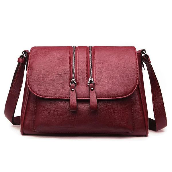 2020 fashion soft leather women square bags tassel messenger bag female shoulder bag simple crossbody satchels