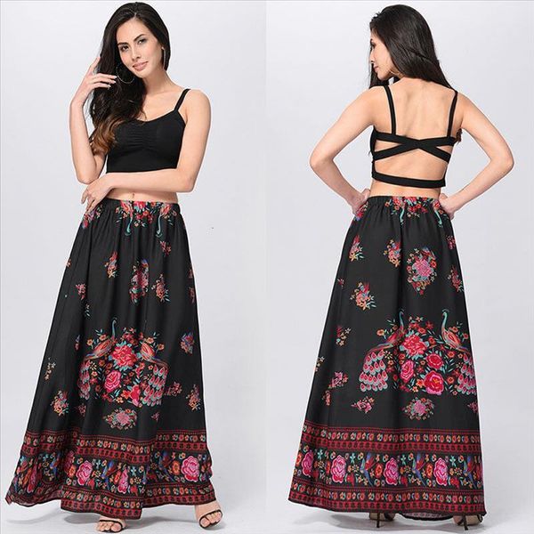 women beach long skirt floral boho maxi skirt for girls summer printed holiday long skirt fhigh waist lda corta d4, Black
women beach long skirt floral boho maxi skirt for girls summer printed holiday long skirt fhigh waist lda corta d4, Black
