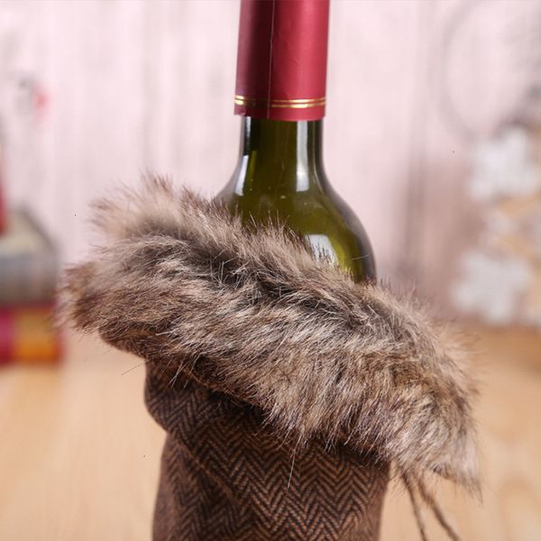 factory new bow plaid linen clothes with fluff creative wine bottle cover fashion ch
factory new bow plaid linen clothes with fluff creative wine bottle cover fashion ch