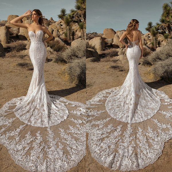 2021 modern wedding dresses sweetheart lace appliques mermaid bridal gowns custom made backless sweep train wedding dress, White
2021 modern wedding dresses sweetheart lace appliques mermaid bridal gowns custom made backless sweep train wedding dress, White