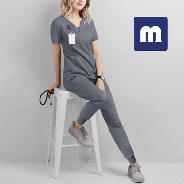 medigo-043 women's two piece pants scrubs hospital uniform workwear women health nurse dental operating room hand washing suit doctor b, White
medigo-043 women's two piece pants scrubs hospital uniform workwear women health nurse dental operating room hand washing suit doctor b, White