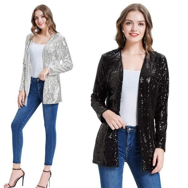 kate kasin women sparkle sequin coat jacket stunning open front long sleeve cardigan outwear fashion sequins streetwear t200212, Black;brown
kate kasin women sparkle sequin coat jacket stunning open front long sleeve cardigan outwear fashion sequins streetwear t200212, Black;brown